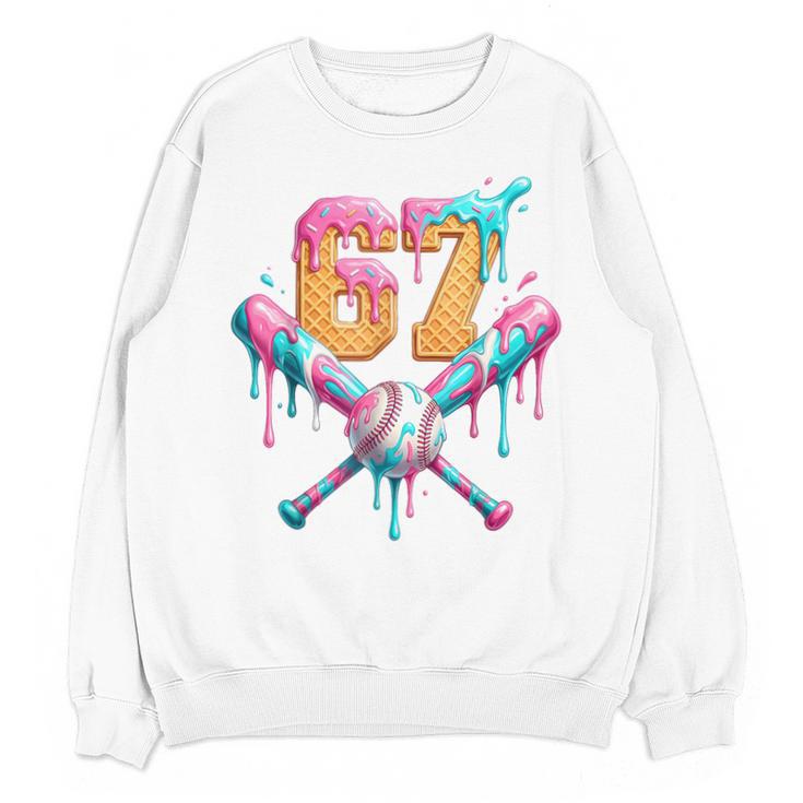 Baseball Drip 67 Six Seven Number 67 Player 67th Birthday Unisex Sweatshirt