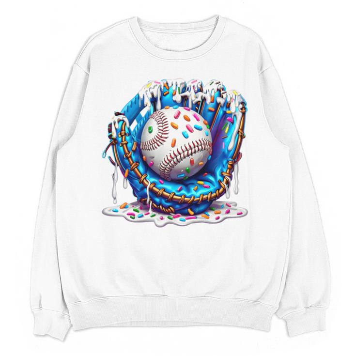 Baseball Drip For Boys Ice Cream Drip Youth Baseball Boys Premium Tri-Blend Unisex Sweatshirt