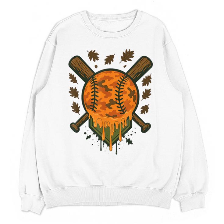 Baseball Drip Ice Cream Dripping Blaze Hunter Orange Camo Unisex Sweatshirt
