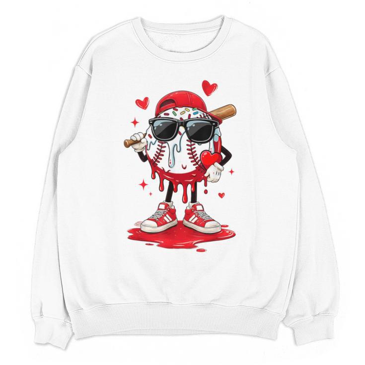 Baseball Drip Ice Cream Sunglasses Boys Youth Kids Valentine Unisex Sweatshirt
