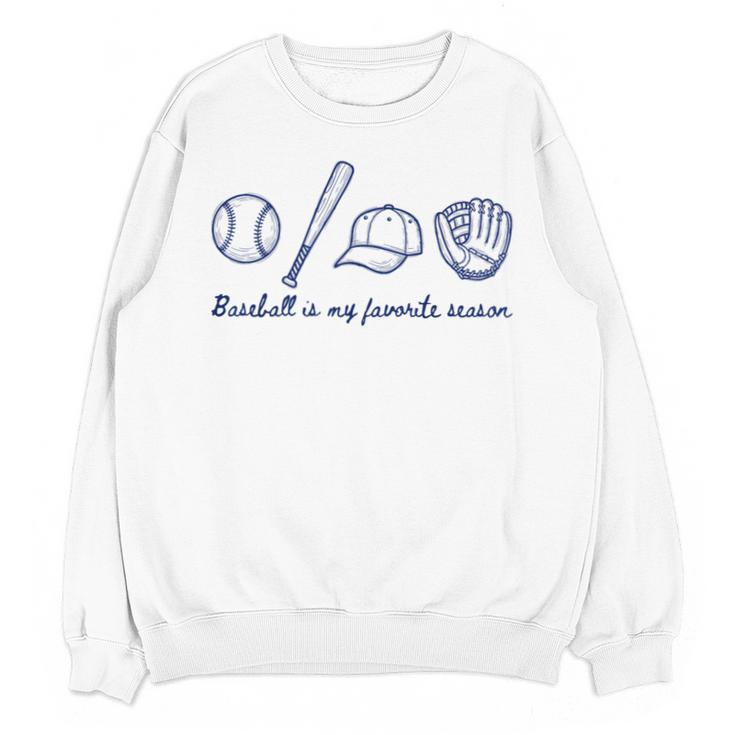 Baseball Is My Favorite Season Sports Minimalist Line Art Unisex Sweatshirt