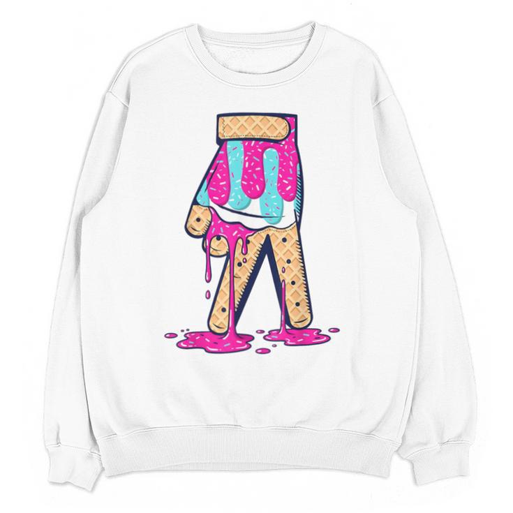 Baseball Ice Cream Drip Boys Glove Sprinkles Baseball Lover Unisex Sweatshirt