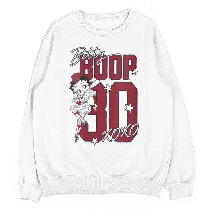 Betty Boop Baseball Logo Jersey With Stars Cute Cartoon Unisex Sweatshirt