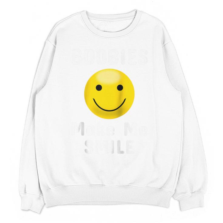 Boobies Make Me Smile Mardi Gras Raglan Baseball Tee Unisex Sweatshirt