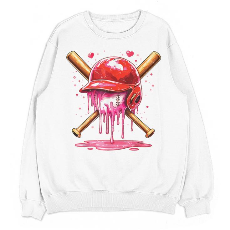 Boys Valentine Day Baseball Helmet Drip Ice-Cream Youth Kids Unisex Sweatshirt