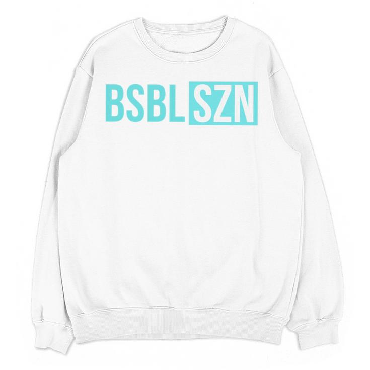 BSBL SZN Baseball Season Game Day Boys Girls Youth Premium Tri-Blend Unisex Sweatshirt