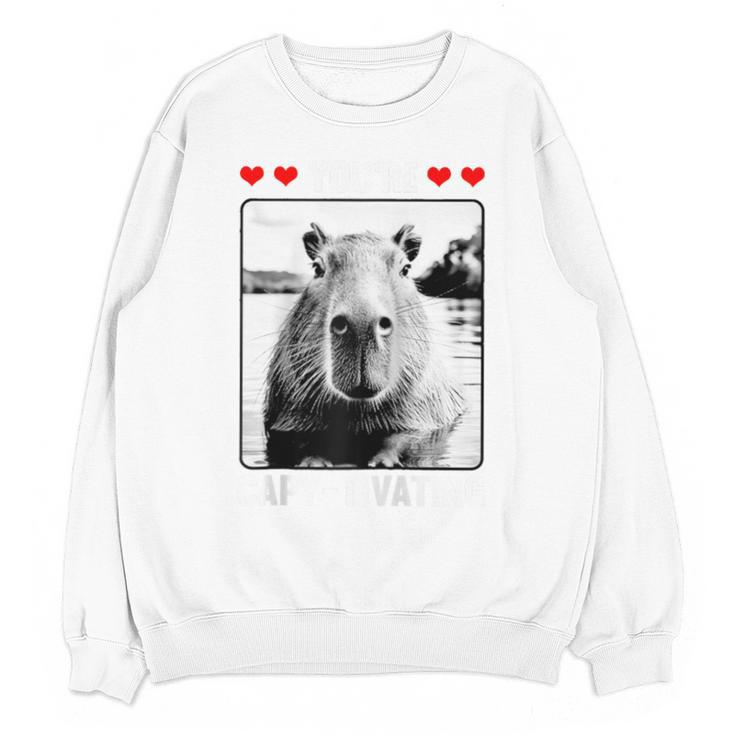 Capybara Love Valentines Day Cute Animal Hearts Raglan Baseball Tee Unisex Sweatshirt
