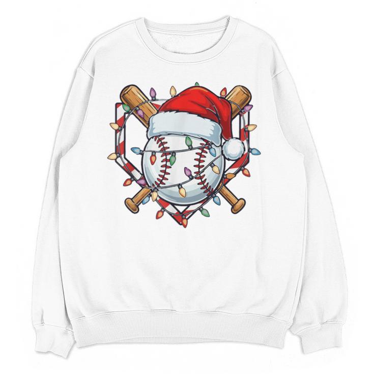 Christmas Baseball Santa Hat For Baseball Players Fans Unisex Sweatshirt