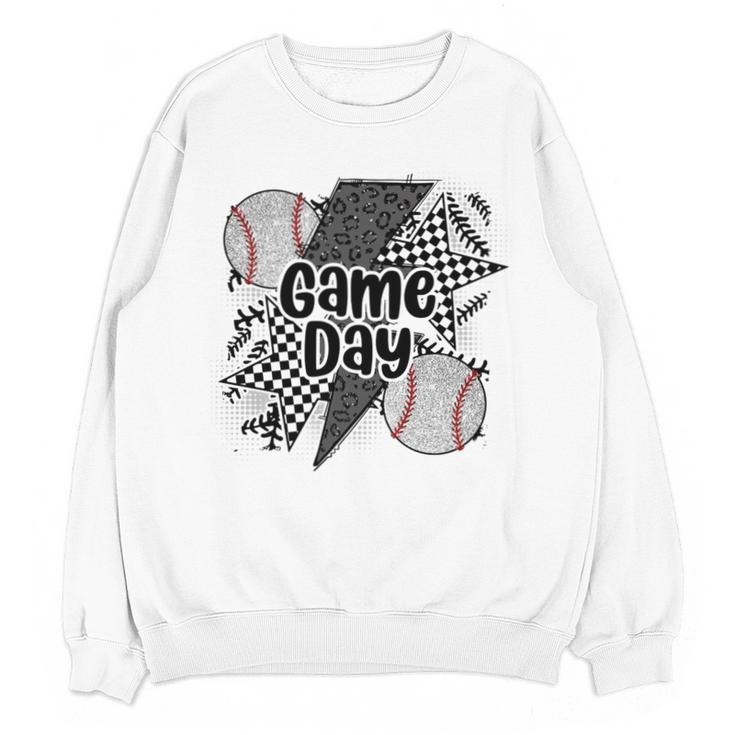 Game Day Baseball Retro Checkered Baseball Unisex Sweatshirt