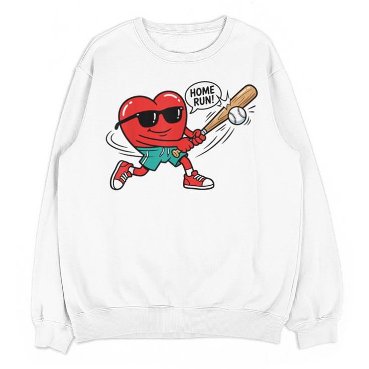 Heart Valentines Day Baseball Men Boys Kids Teens Unisex Sweatshirt