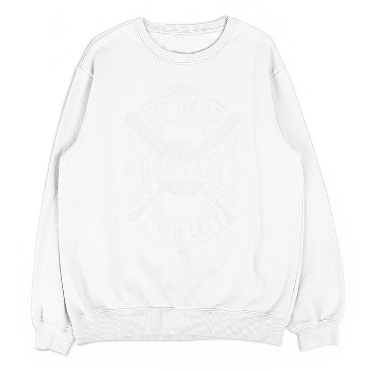 Hit Hard Run Fast Turn Left Baseball Player Fans Premium Tri-Blend Unisex Sweatshirt
