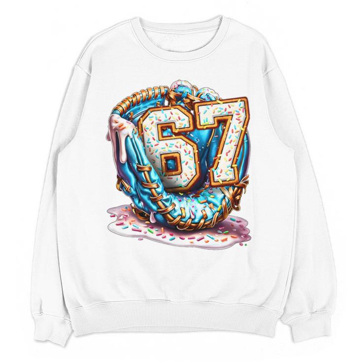 Six Seven Baseball Lifestyle 67 Meme Gen Alpha Slang Premium Tri-Blend Unisex Sweatshirt