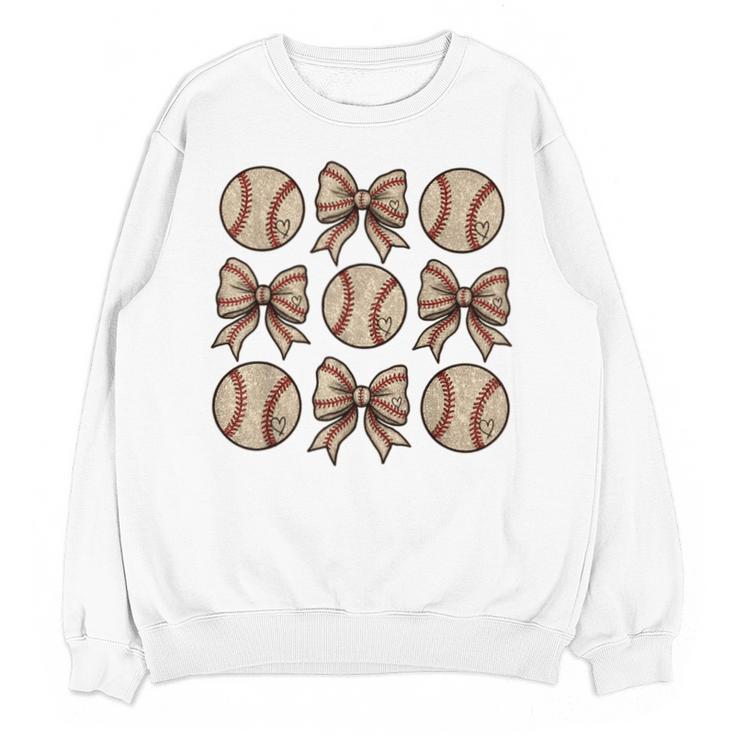 Soccer Bow Game Day Baseball Coquette Bow Women Girls Unisex Sweatshirt