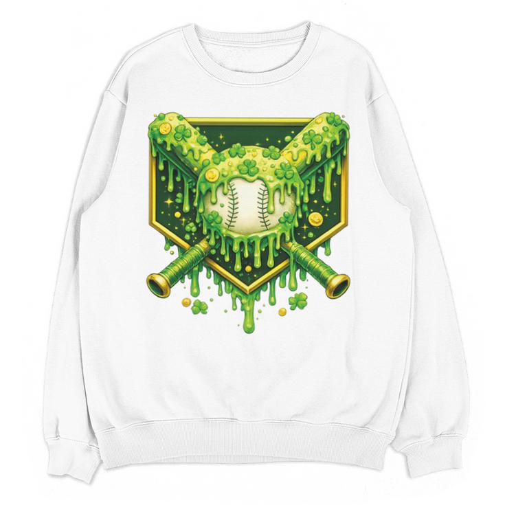St Patrick's Day Baseball Boys Ice Cream Drip Youth Kids Premium Tri-Blend Unisex Sweatshirt