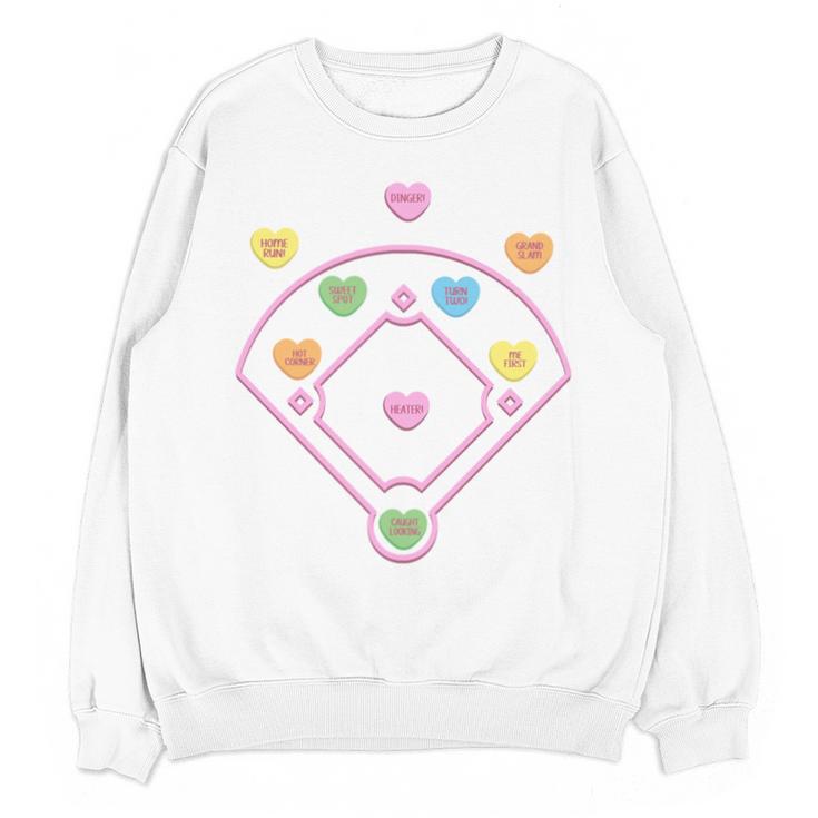 Valentine Heart Love Cute Baseball Softball Lover Sayings Unisex Sweatshirt