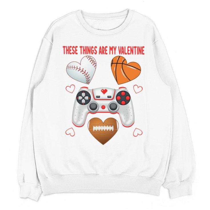 Valentines Day Boys Men Hearts Gaming Football Baseball Love Premium Tri-Blend Unisex Sweatshirt