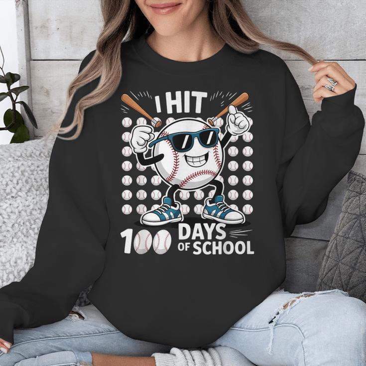 100 Days Of School Baseball Bat 100th Day Of School Unisex Sweatshirt