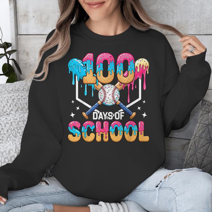 100 Days Of School Baseball Boys Ice Cream Drip 100th Day Unisex Sweatshirt 100 Days Of School Baseball Boys Ice Cream Drip 100th Day Unisex Sweatshirt