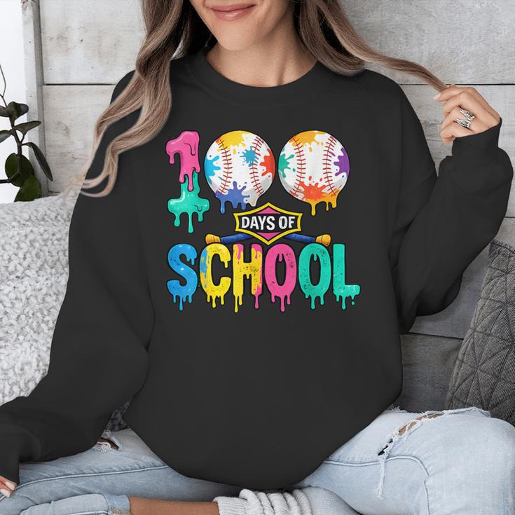 100 Days Of School Baseball Boys Kids Colorful 100th Day Unisex Sweatshirt