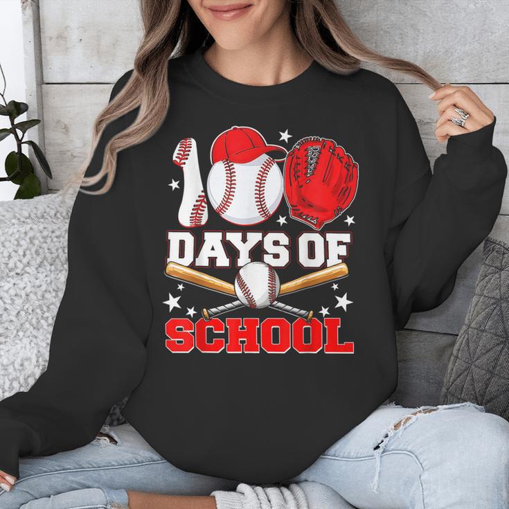100 Days Of School Baseball Boys Kids Students Unisex Sweatshirt