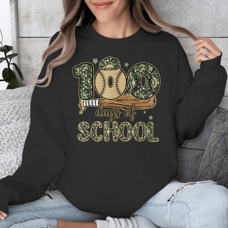 100 Days Of School Baseball Camo Boys Kids 100th Day Unisex Sweatshirt 100 Days Of School Baseball Camo Boys Kids 100th Day Unisex Sweatshirt