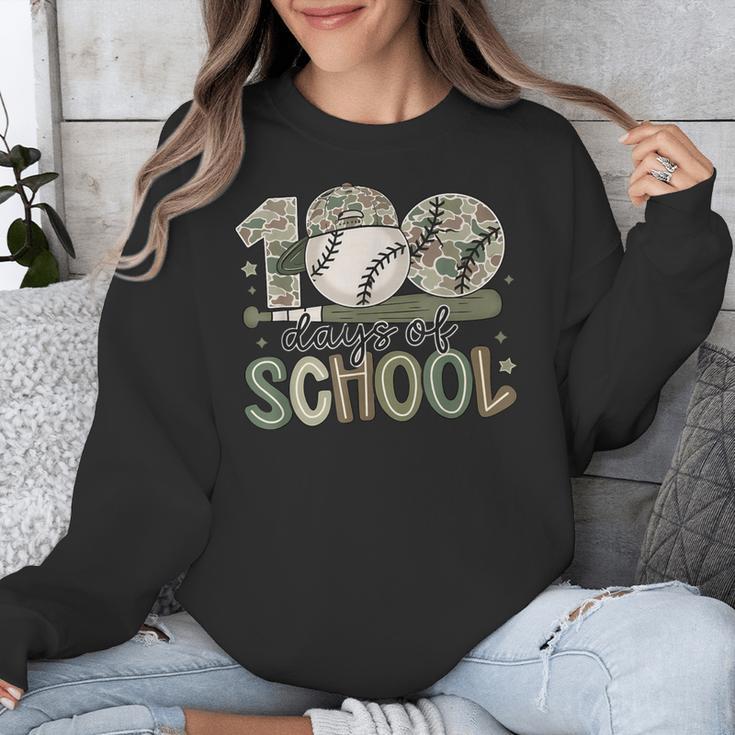 100 Days Of School Baseball Camo Celebration Unisex Sweatshirt