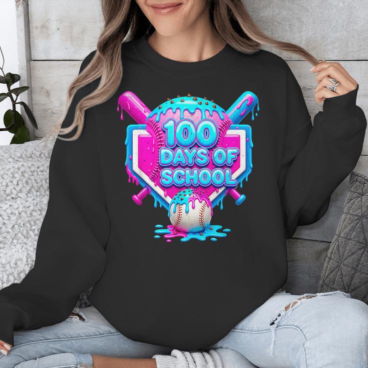 100 Days Of School Baseball Drip 100 Days For Boys And Kids Unisex Sweatshirt