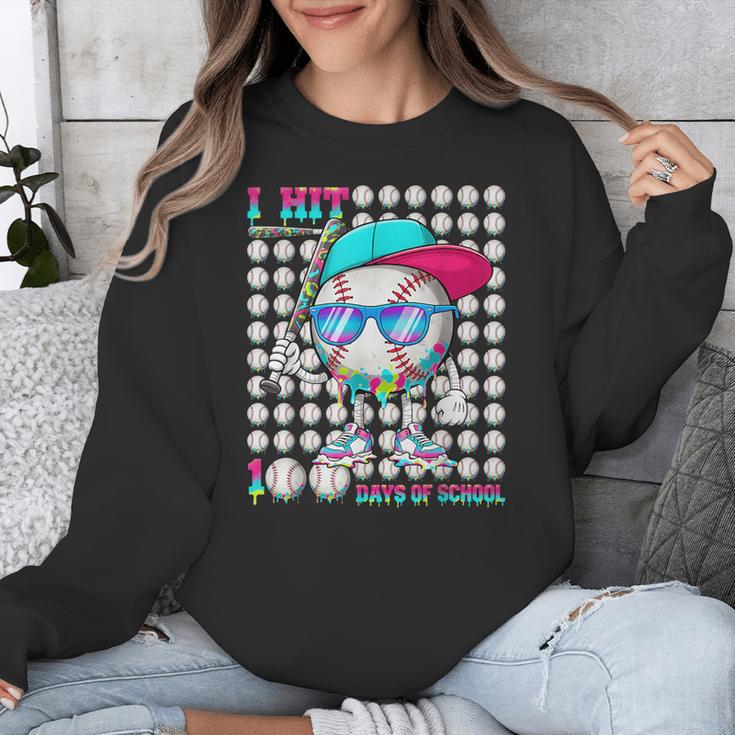 100 Days Of School Baseball Drip Ice Cream Boys Kids Unisex Sweatshirt