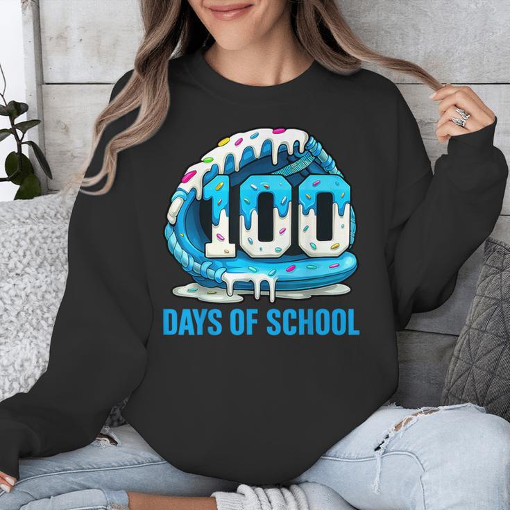 100 Days Of School Baseball Drip Ice Cream Kid Boy 100th Day Unisex Sweatshirt