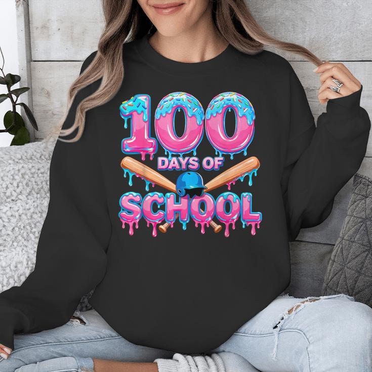 100 Days Of School Baseball Dripping Ice Cream 100th Day Unisex Sweatshirt 100 Days Of School Baseball Dripping Ice Cream 100th Day Unisex Sweatshirt