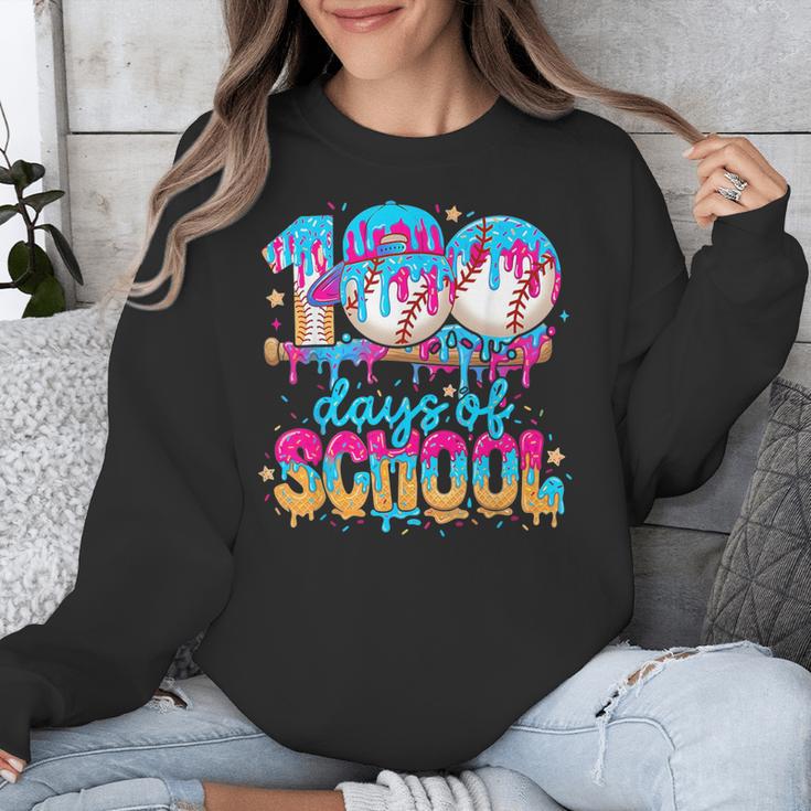 100 Days Of School Baseball Ice Cream For Boy Girl Kids Unisex Sweatshirt