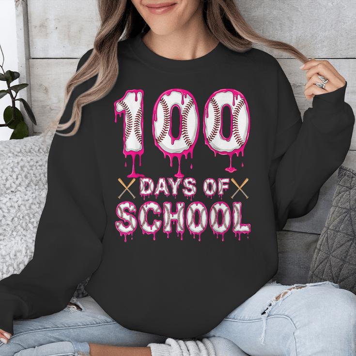 100 Days Of School Baseball Ice Cream Drip 100th Day Boys Unisex Sweatshirt