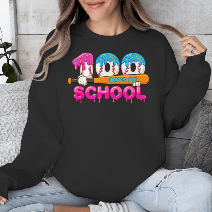 100 Days Of School Baseball Ice Cream Drip For Teacher Kid Unisex Sweatshirt 100 Days Of School Baseball Ice Cream Drip For Teacher Kid Unisex Sweatshirt