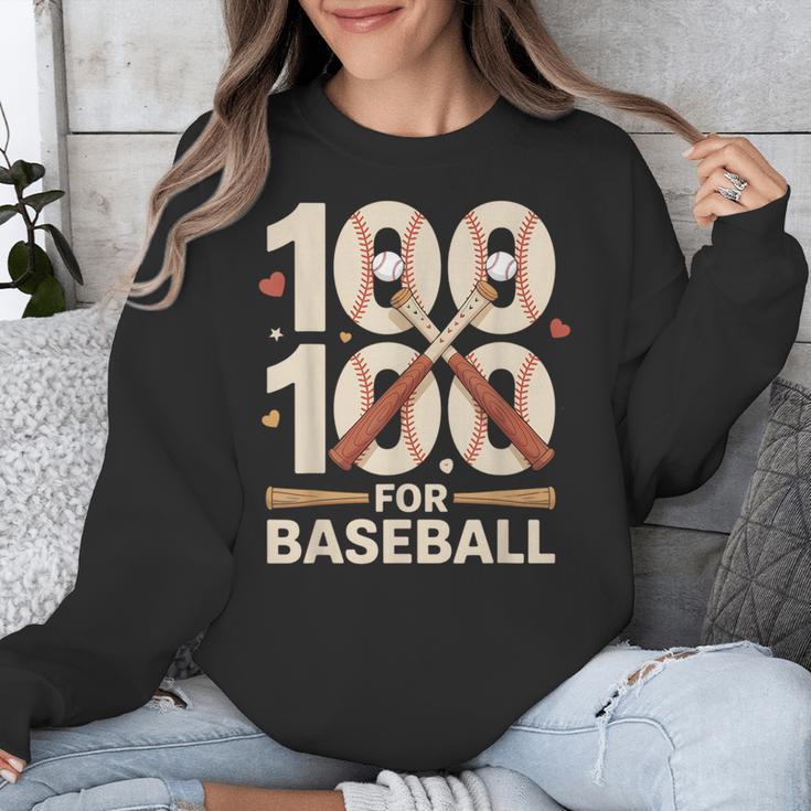 100 Days Of School Baseball Love Valentine’s Day Men Women Unisex Sweatshirt
