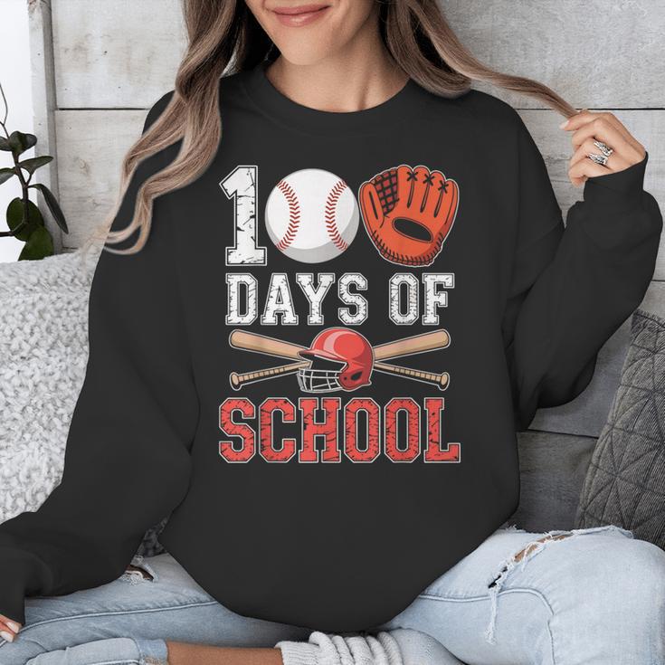 100 Days Of School Baseball Player Teacher Student Unisex Sweatshirt