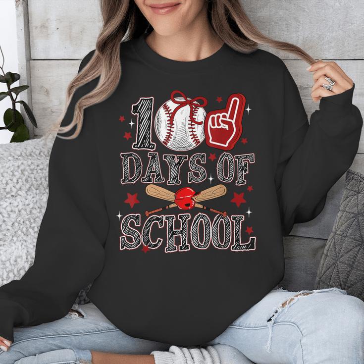 100 Days Of School Baseball Teacher 100 Days Smarter Student Unisex Sweatshirt