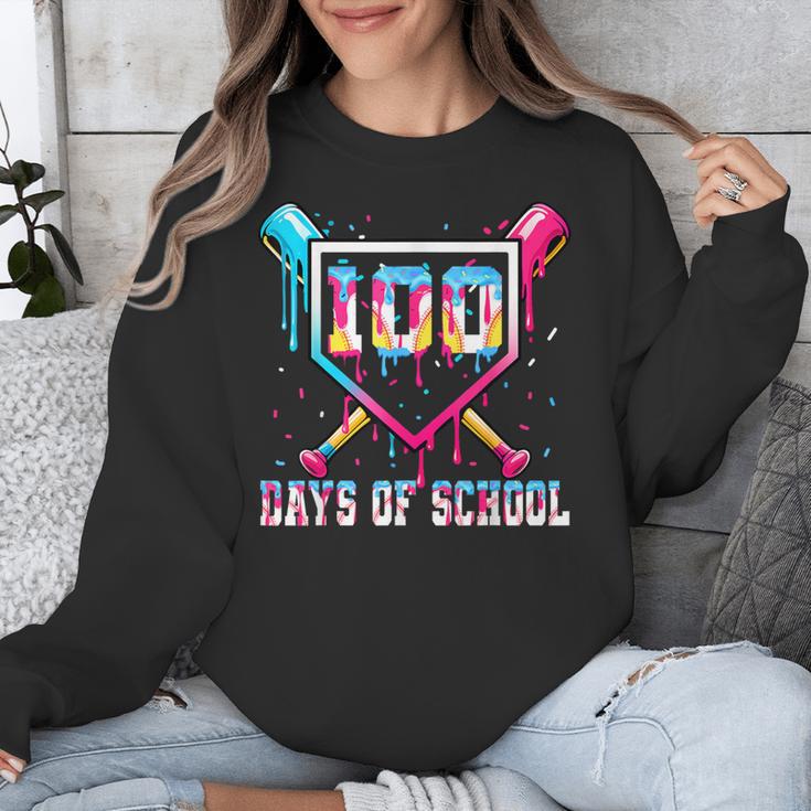 100 Days Of School Boy Kids Baseball Ice Cream Drip Teacher Unisex Sweatshirt 100 Days Of School Boy Kids Baseball Ice Cream Drip Teacher Unisex Sweatshirt