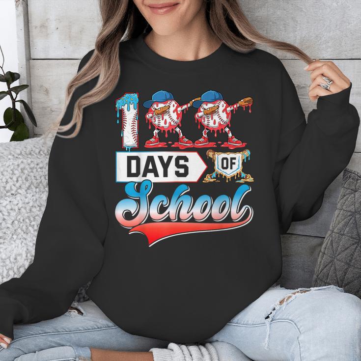 100 Days Of School Boys Baseball Drip 100th Day Dabbing Ball Unisex Sweatshirt 100 Days Of School Boys Baseball Drip 100th Day Dabbing Ball Unisex Sweatshirt