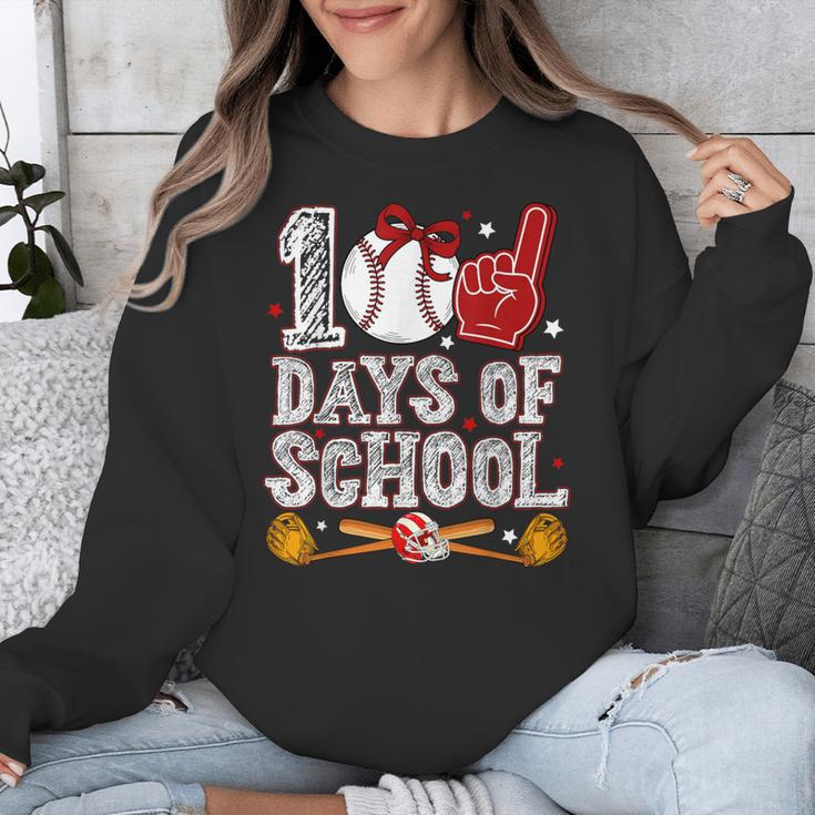 100 Days Of School Cute Bow Baseball Boy Girl Teacher Unisex Sweatshirt