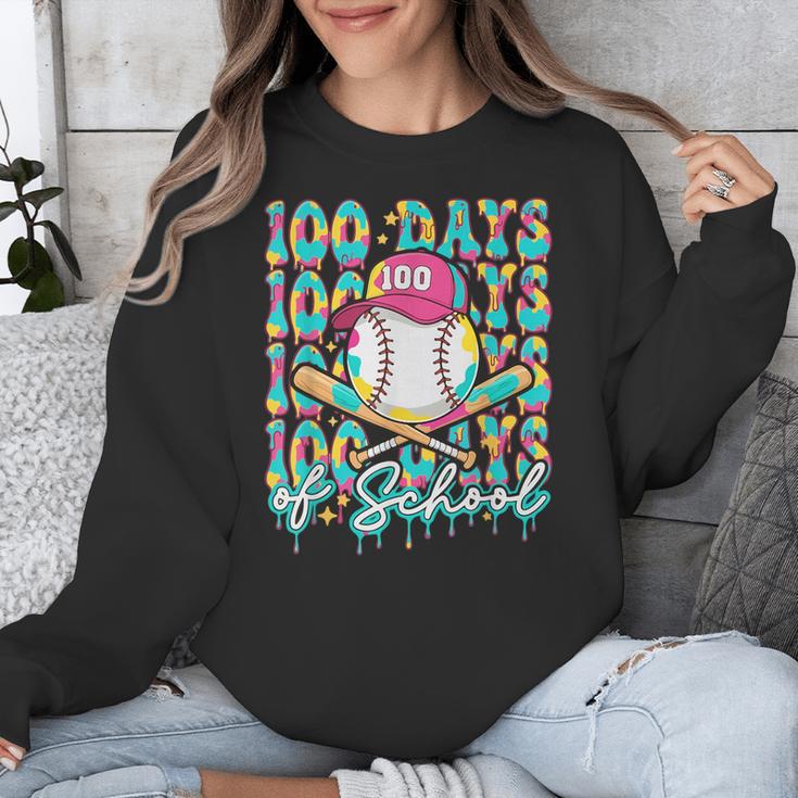 100 Days Of School Drip Baseball 100th Day Baseball School Unisex Sweatshirt 100 Days Of School Drip Baseball 100th Day Baseball School Unisex Sweatshirt