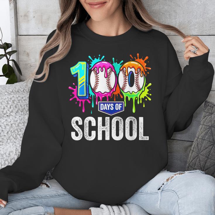 100 Days Of School Dripping Baseball Boys Kids Teacher Unisex Sweatshirt 100 Days Of School Dripping Baseball Boys Kids Teacher Unisex Sweatshirt