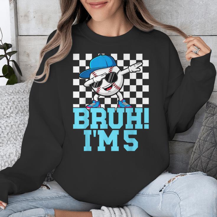 5th Birthday Dabbing Baseball Boys Bruh I'm 5 Year Old Unisex Sweatshirt 5th Birthday Dabbing Baseball Boys Bruh I'm 5 Year Old Unisex Sweatshirt