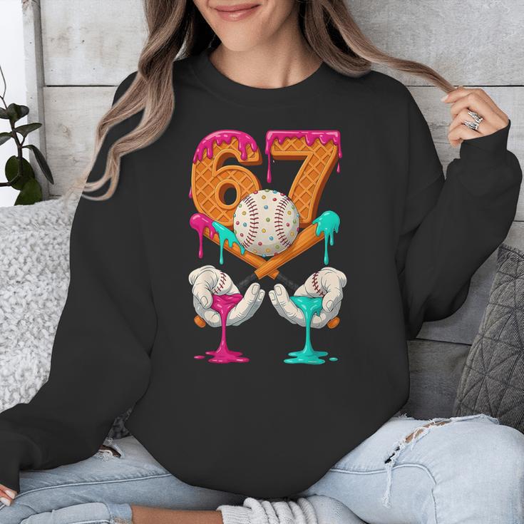 6 7 Ice Cream Drip Baseball Number 67 Player Boy Girl Kids Unisex Sweatshirt 6 7 Ice Cream Drip Baseball Number 67 Player Boy Girl Kids Unisex Sweatshirt