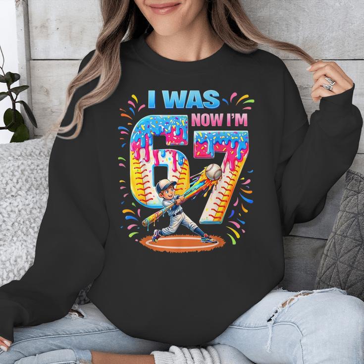I Was 6 Now I'm 7 Baseball Birthday Boy For Teens Kids Unisex Sweatshirt