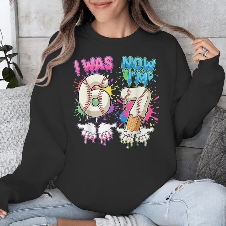 I Was 6 Now I'm 7 Baseball Drip 67 Birthday Boy 7th Birthday Unisex Sweatshirt I Was 6 Now I'm 7 Baseball Drip 67 Birthday Boy 7th Birthday Unisex Sweatshirt