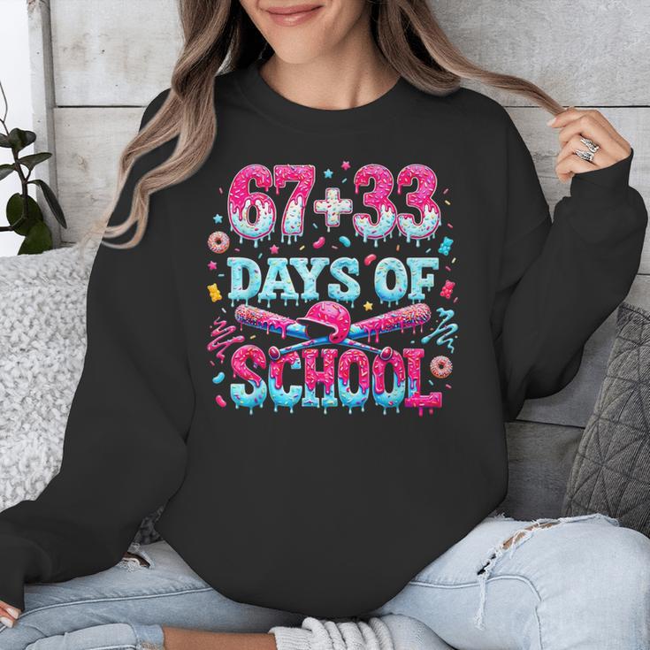 67 33 Days Of School Baseball Drip 100th Day Of School Boys Unisex Sweatshirt