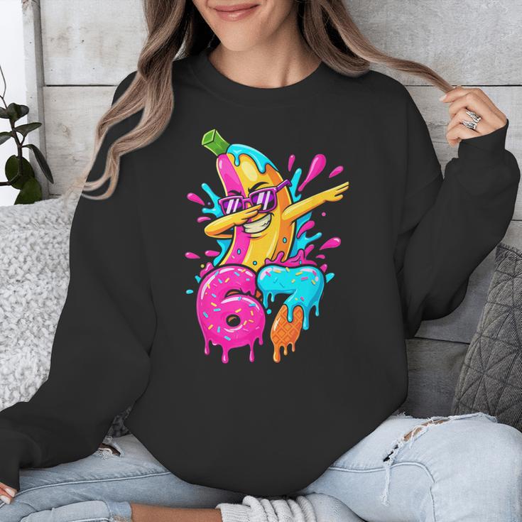 67 Baseball Dabbing Banana 6 7 Dripping Ice Cream Meme Unisex Sweatshirt