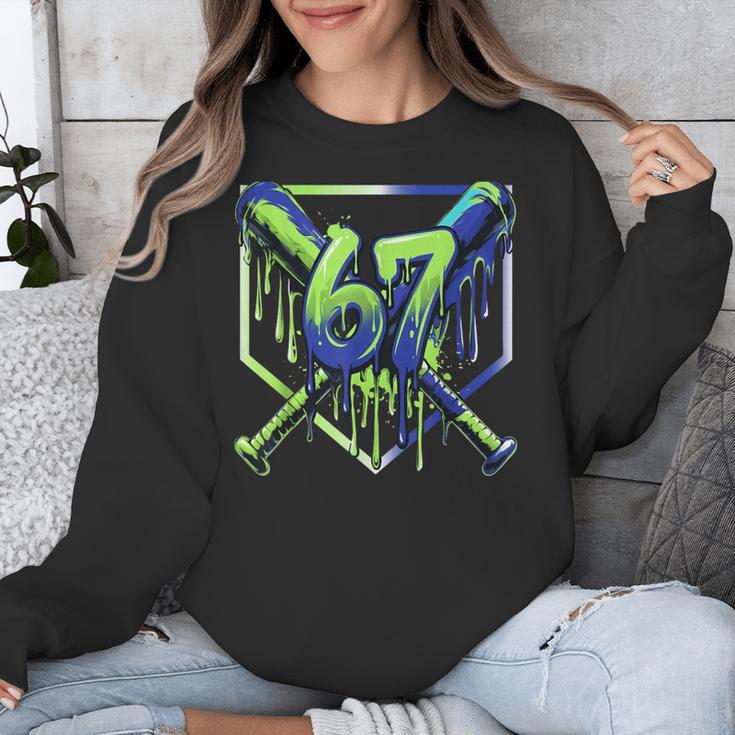 67 Baseball Drip Effect Urban Tee Style 6-7 Meme Graphic Unisex Sweatshirt 67 Baseball Drip Effect Urban Tee Style 6-7 Meme Graphic Unisex Sweatshirt