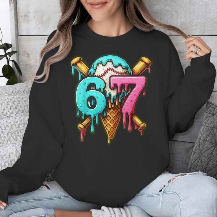 67 Baseball Ice Cream Drip Kids Unisex Sweatshirt 67 Baseball Ice Cream Drip Kids Unisex Sweatshirt