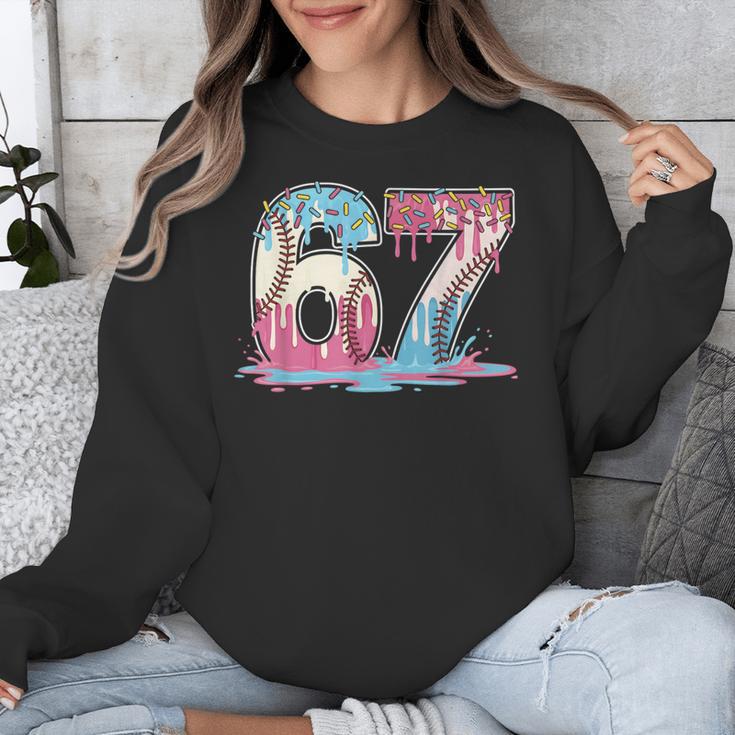 67 Baseball Ice Cream Drip Meme Six Seven Gen Alpha Unisex Sweatshirt 67 Baseball Ice Cream Drip Meme Six Seven Gen Alpha Unisex Sweatshirt